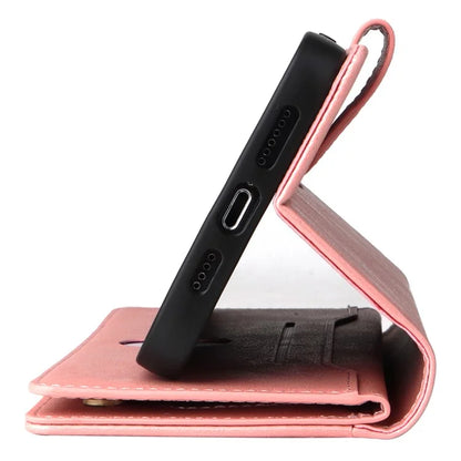 For iPhone 12 Pro Max Case Rivet Decor PU Leather Wallet Flip Phone Cover