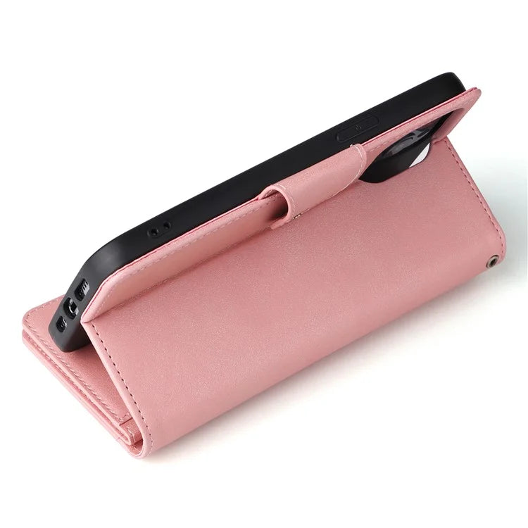 For iPhone 12 Pro Max Case Rivet Decor PU Leather Wallet Flip Phone Cover