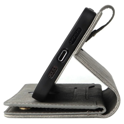 For iPhone 12 Pro Max Case Rivet Decor PU Leather Wallet Flip Phone Cover