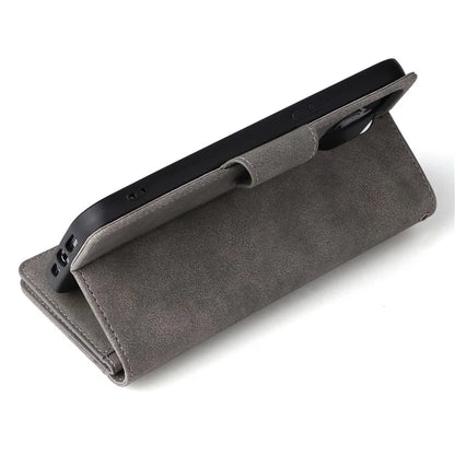 For iPhone 12 Pro Max Case Rivet Decor PU Leather Wallet Flip Phone Cover
