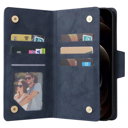For iPhone 12 Pro Max Case Rivet Decor PU Leather Wallet Flip Phone Cover