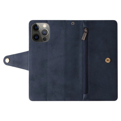 For iPhone 12 Pro Max Case Rivet Decor PU Leather Wallet Flip Phone Cover