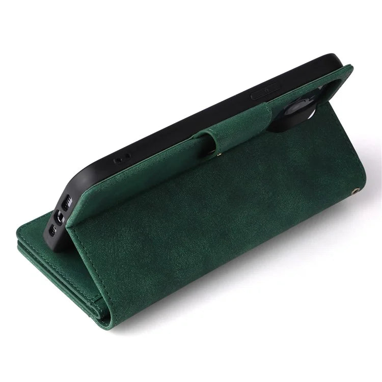 For iPhone 12 Pro Max Case Rivet Decor PU Leather Wallet Flip Phone Cover