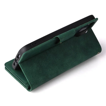 For iPhone 12 Pro Max Case Rivet Decor PU Leather Wallet Flip Phone Cover