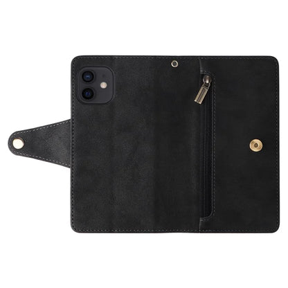 For iPhone 12 mini Shockproof Case Rivet Decor PU Leather Phone Cover