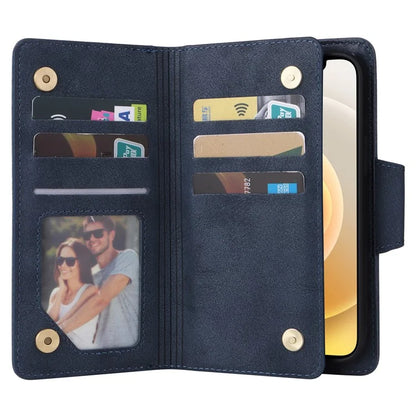 For iPhone 12 mini Shockproof Case Rivet Decor PU Leather Phone Cover
