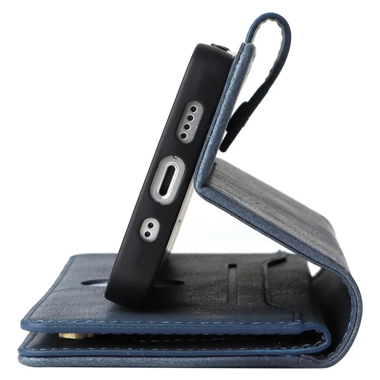 For iPhone 12 mini Shockproof Case Rivet Decor PU Leather Phone Cover