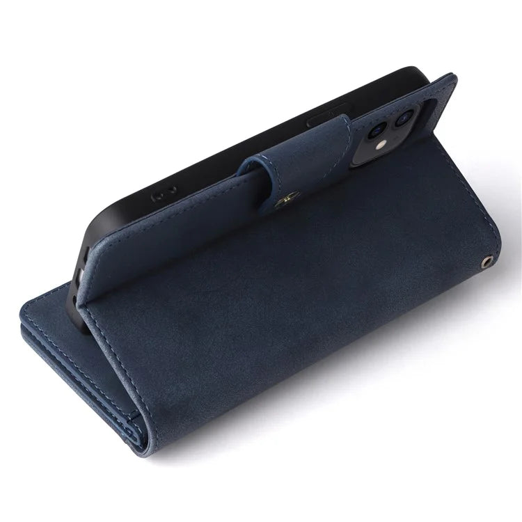 For iPhone 12 mini Shockproof Case Rivet Decor PU Leather Phone Cover
