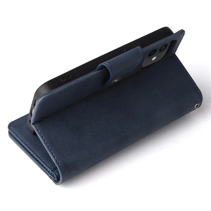 For iPhone 12 mini Shockproof Case Rivet Decor PU Leather Phone Cover