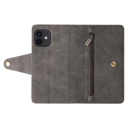 For iPhone 12 mini Shockproof Case Rivet Decor PU Leather Phone Cover