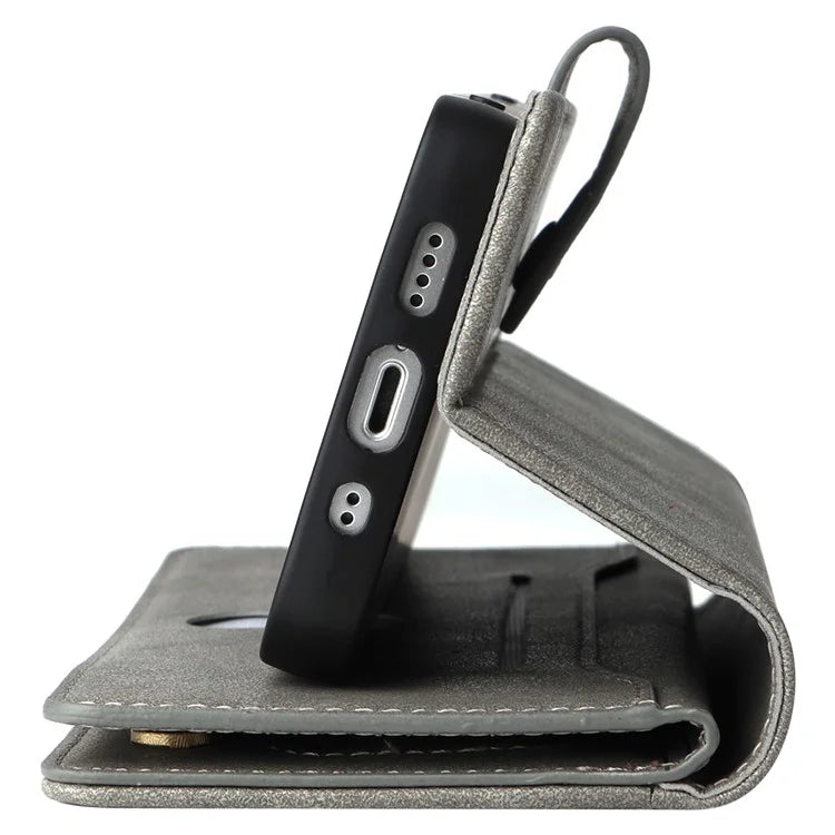 For iPhone 12 mini Shockproof Case Rivet Decor PU Leather Phone Cover