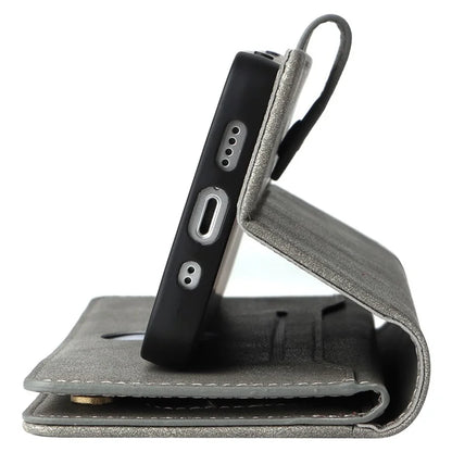 For iPhone 12 mini Shockproof Case Rivet Decor PU Leather Phone Cover