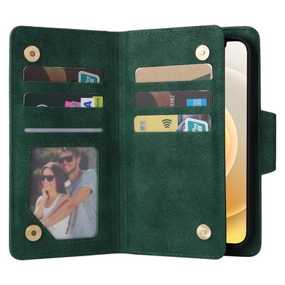 For iPhone 12 mini Shockproof Case Rivet Decor PU Leather Phone Cover