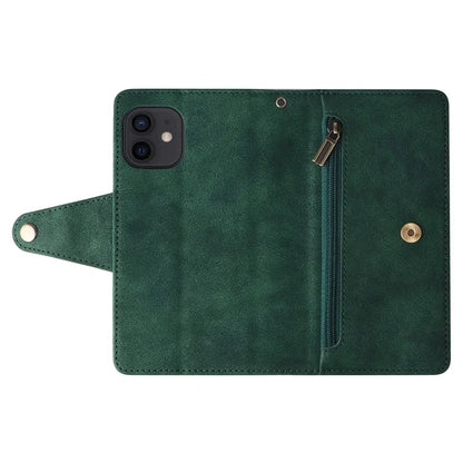 For iPhone 12 mini Shockproof Case Rivet Decor PU Leather Phone Cover