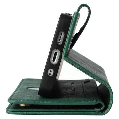 For iPhone 12 mini Shockproof Case Rivet Decor PU Leather Phone Cover