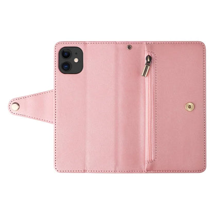 For iPhone 11 Case PU Leather Stand Phone Cover with Rivet Decor