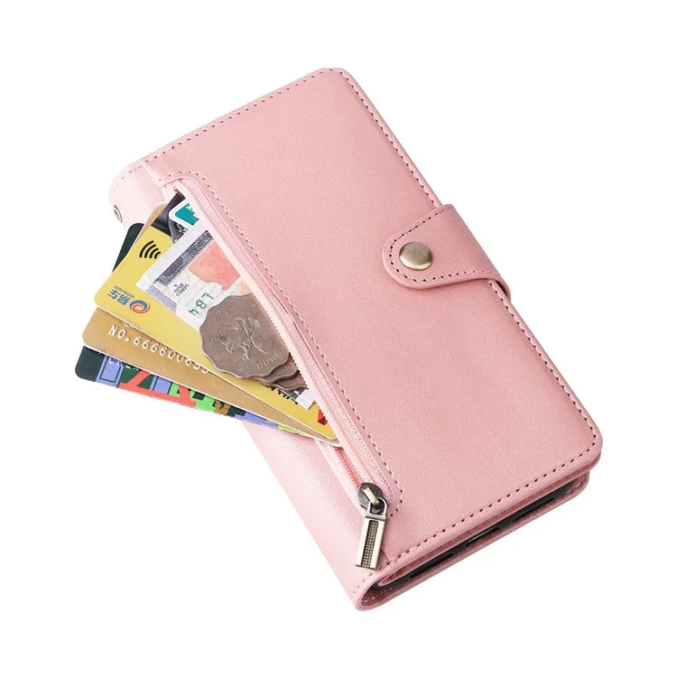 For iPhone 11 Case PU Leather Stand Phone Cover with Rivet Decor