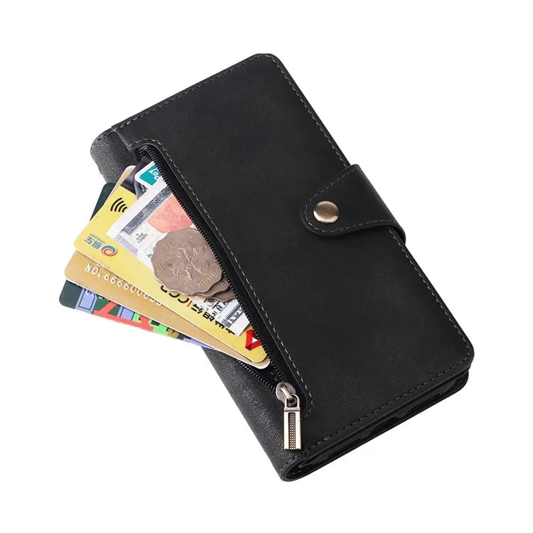 For iPhone 11 Case PU Leather Stand Phone Cover with Rivet Decor