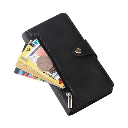 For iPhone 11 Case PU Leather Stand Phone Cover with Rivet Decor