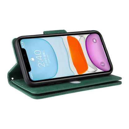 For iPhone 11 Case PU Leather Stand Phone Cover with Rivet Decor