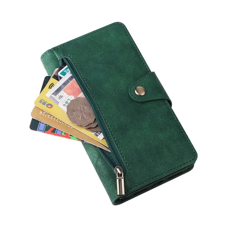 For iPhone 11 Case PU Leather Stand Phone Cover with Rivet Decor