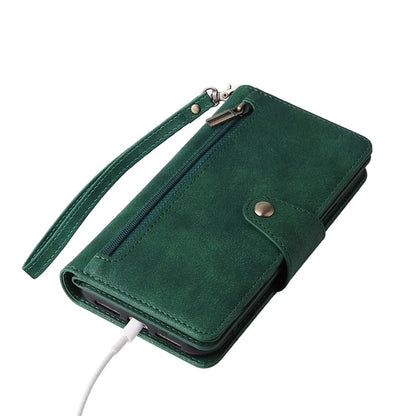 For iPhone 11 Case PU Leather Stand Phone Cover with Rivet Decor