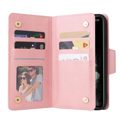 For iPhone 11 Pro Case PU Leather Rivet Decor Stand Flip Phone Cover Wallet