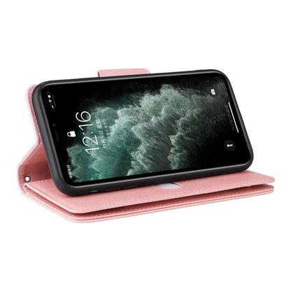 For iPhone 11 Pro Case PU Leather Rivet Decor Stand Flip Phone Cover Wallet