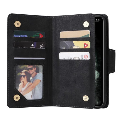 For iPhone 11 Pro Case PU Leather Rivet Decor Stand Flip Phone Cover Wallet
