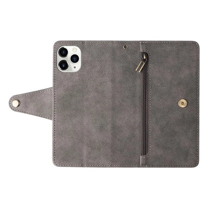 For iPhone 11 Pro Case PU Leather Rivet Decor Stand Flip Phone Cover Wallet