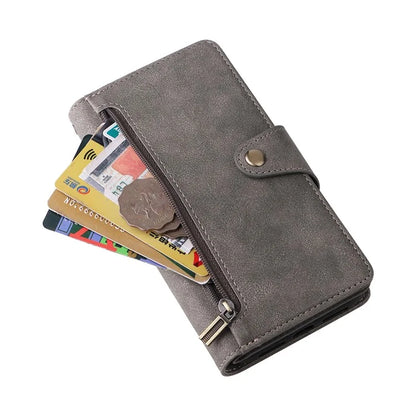 For iPhone 11 Pro Case PU Leather Rivet Decor Stand Flip Phone Cover Wallet