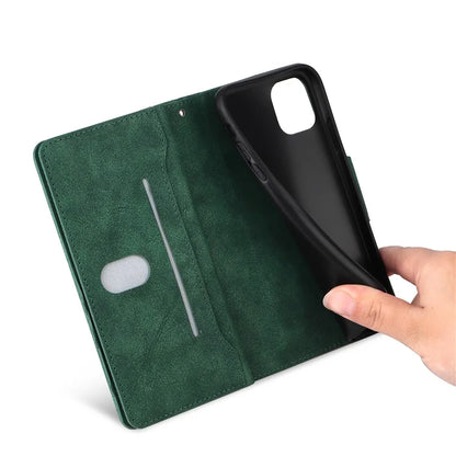 For iPhone 11 Pro Case PU Leather Rivet Decor Stand Flip Phone Cover Wallet