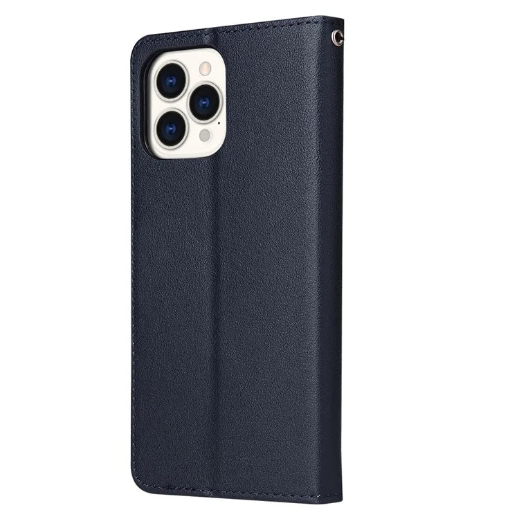 For iPhone 13 Pro Max Case with 3 Card Slots PU Leather Wallet Stand Phone Cover