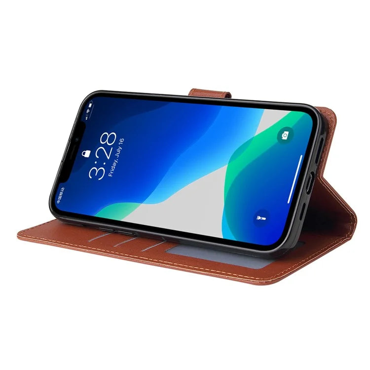 For iPhone 13 Pro Max Case with 3 Card Slots PU Leather Wallet Stand Phone Cover