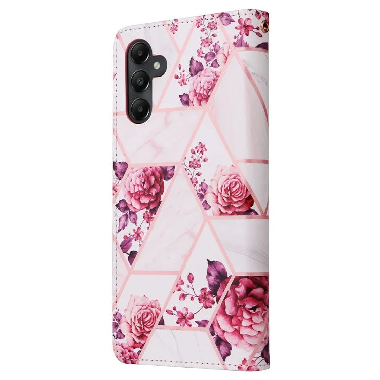 For Samsung Galaxy A05s 4G Case Lacquered Leather Phone Shell Marble Pattern Design