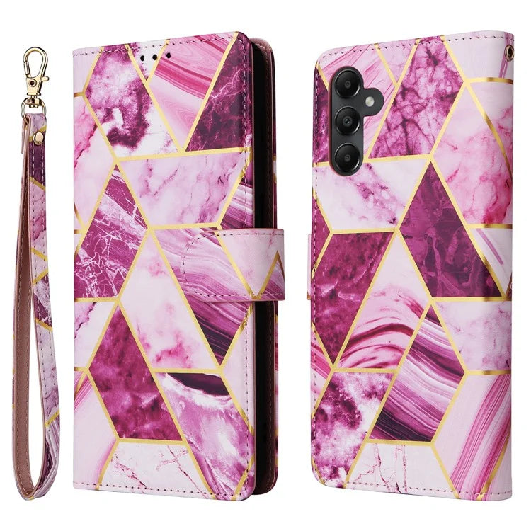 For Samsung Galaxy A05s 4G Case Lacquered Leather Phone Shell Marble Pattern Design