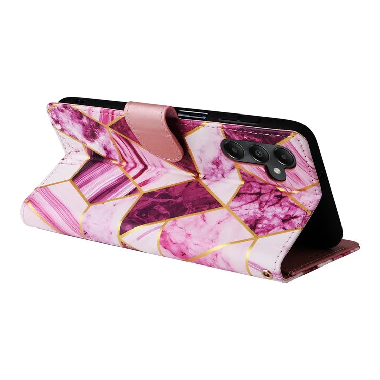 For Samsung Galaxy A05s 4G Case Lacquered Leather Phone Shell Marble Pattern Design