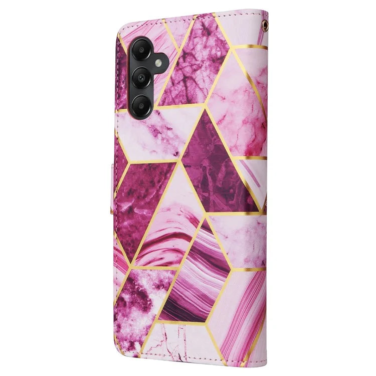 For Samsung Galaxy A05s 4G Case Lacquered Leather Phone Shell Marble Pattern Design