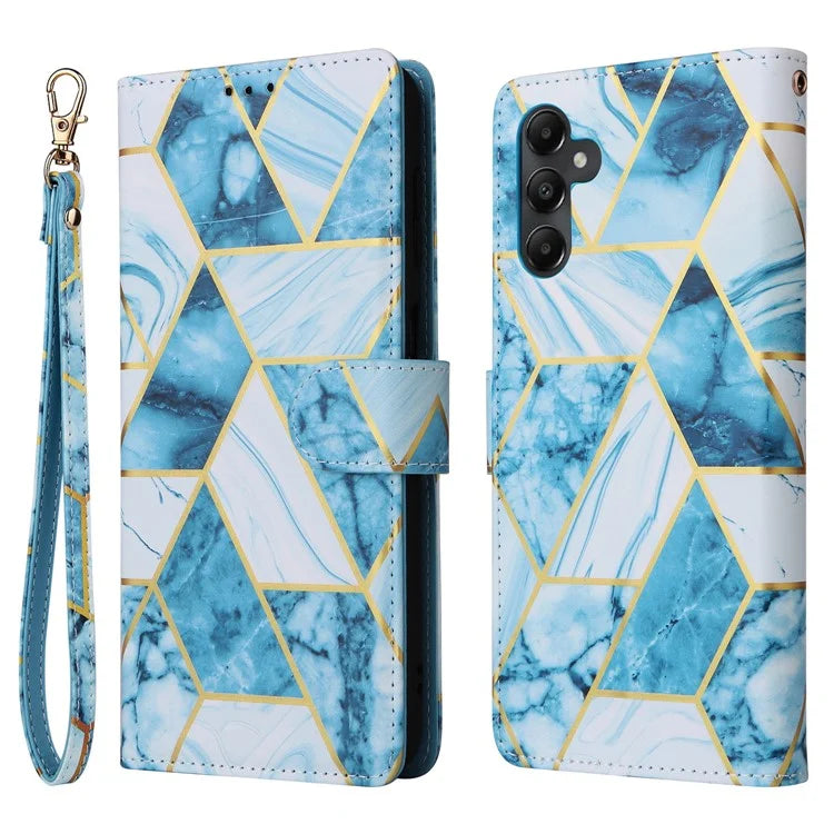 For Samsung Galaxy A05s 4G Case Lacquered Leather Phone Shell Marble Pattern Design