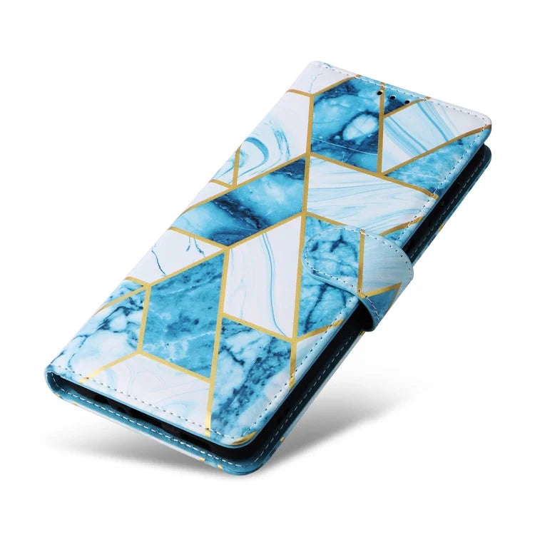 For Samsung Galaxy A05s 4G Case Lacquered Leather Phone Shell Marble Pattern Design