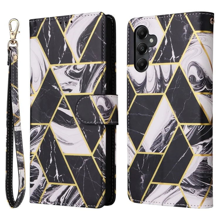 For Samsung Galaxy A05s 4G Case Lacquered Leather Phone Shell Marble Pattern Design
