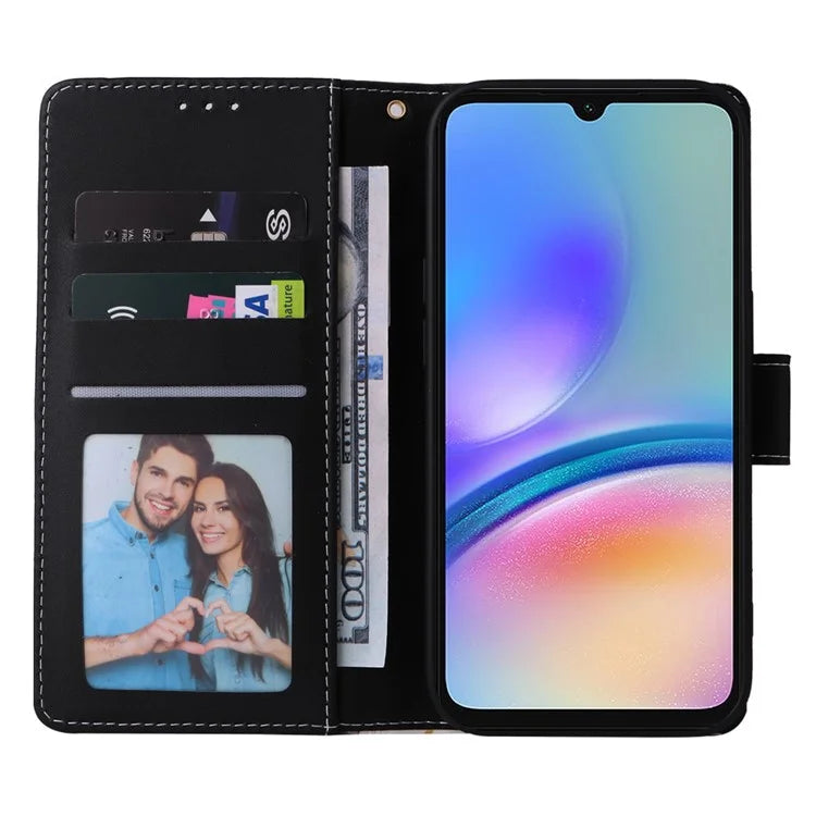 For Samsung Galaxy A05s 4G Case Lacquered Leather Phone Shell Marble Pattern Design