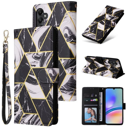 For Samsung Galaxy A05s 4G Case Lacquered Leather Phone Shell Marble Pattern Design