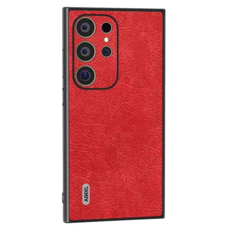 ABEEL For Samsung Galaxy S24 Ultra Case PU Leather Coated PC+TPU Non-Slip Grip Cover