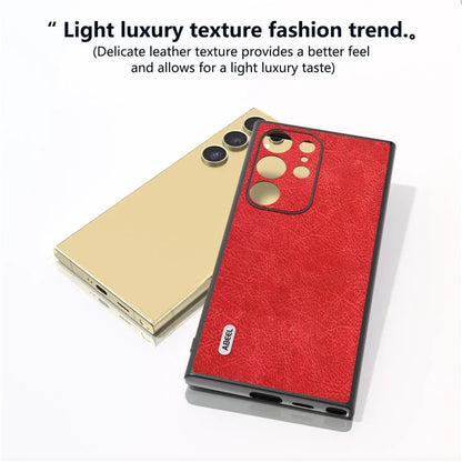 ABEEL For Samsung Galaxy S24 Ultra Case PU Leather Coated PC+TPU Non-Slip Grip Cover