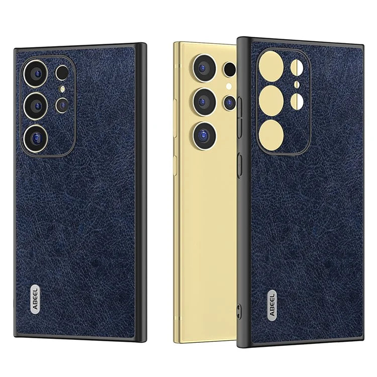 ABEEL For Samsung Galaxy S24 Ultra Case PU Leather Coated PC+TPU Non-Slip Grip Cover