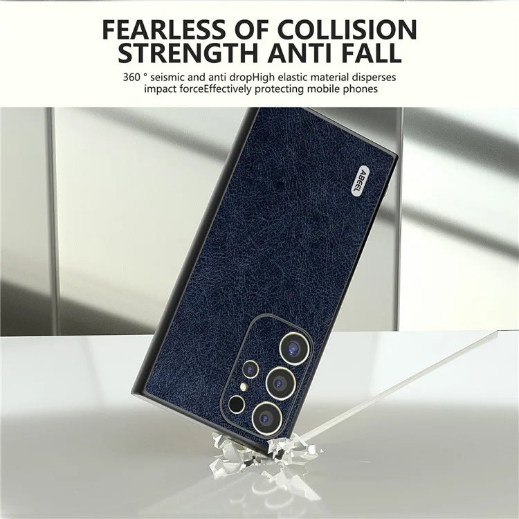 ABEEL For Samsung Galaxy S24 Ultra Case PU Leather Coated PC+TPU Non-Slip Grip Cover