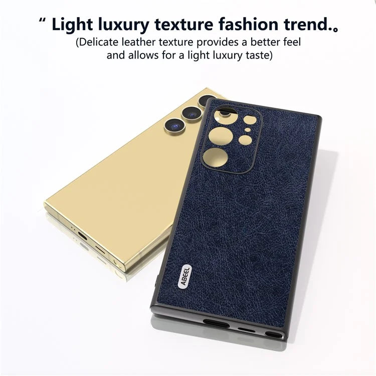 ABEEL For Samsung Galaxy S24 Ultra Case PU Leather Coated PC+TPU Non-Slip Grip Cover