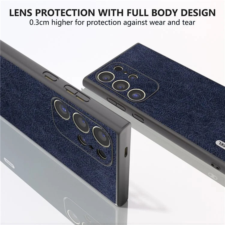 ABEEL For Samsung Galaxy S24 Ultra Case PU Leather Coated PC+TPU Non-Slip Grip Cover
