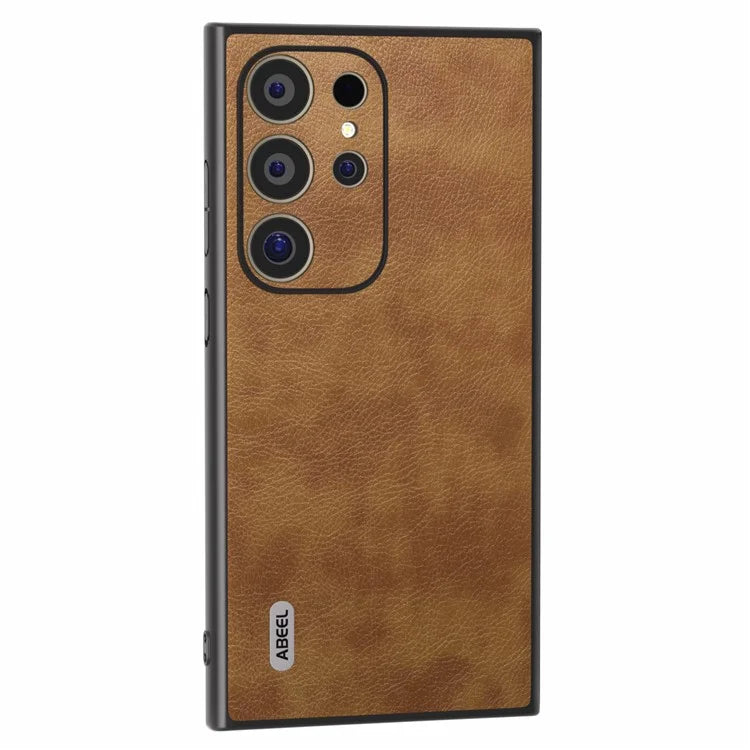 ABEEL For Samsung Galaxy S24 Ultra Case PU Leather Coated PC+TPU Non-Slip Grip Cover